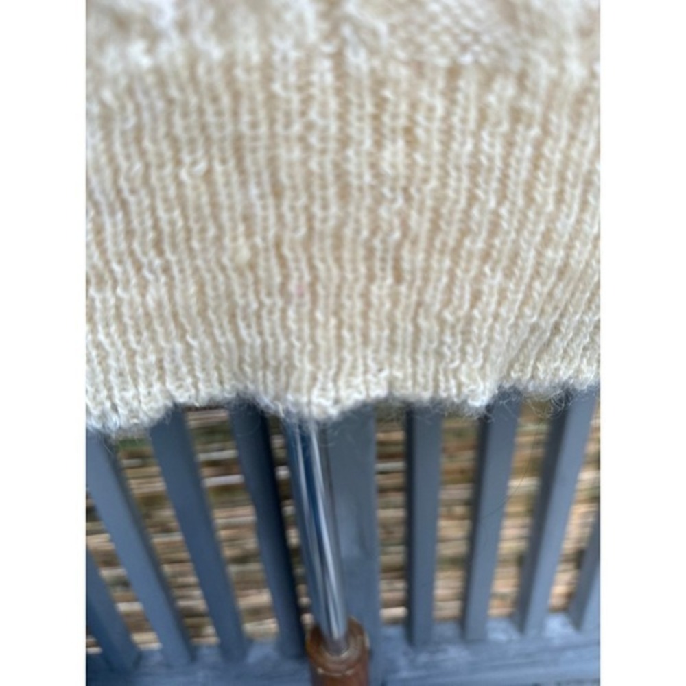 Vintage Cream Aran Cable‎ Knit Sweater L Unisex Cottagecore Old Money 80s 90s - Picture 4 of 11